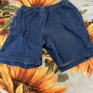 Medium Stonewash Elastic Waist Shorts